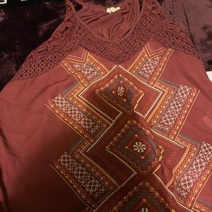 Pattern Red Tank Top